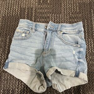 Blue Jean shorts. Garage